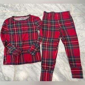 Posh Peanut Red Tartan Plaid Pajama Set
